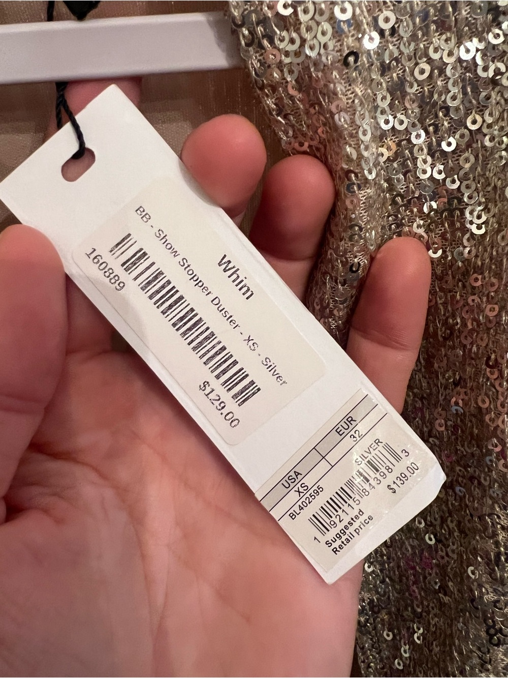 Steve Madden Silver Sequin Duster Robe NWT - Picture 3 of 7